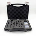 Baitcaster Reel Tool Kit open in a black foam-lined case with tweezers, a brush, black tools and two small clear parts boxes