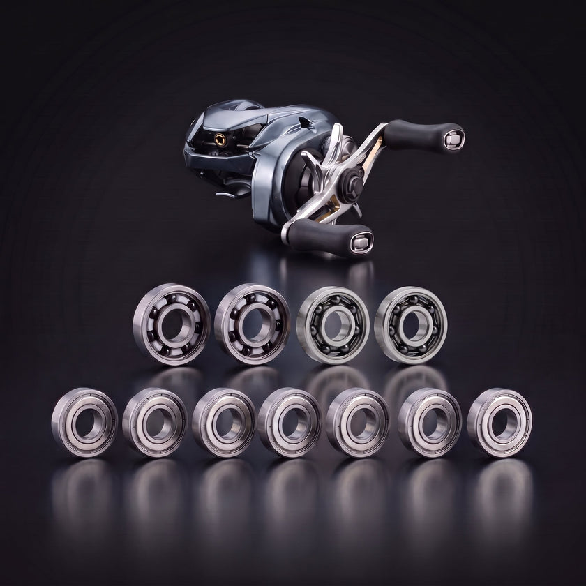 Shimano 22 Aldebaran BFS with the full bearing kit: 2 Apex, 2 Edge Open and 7 Core bearings