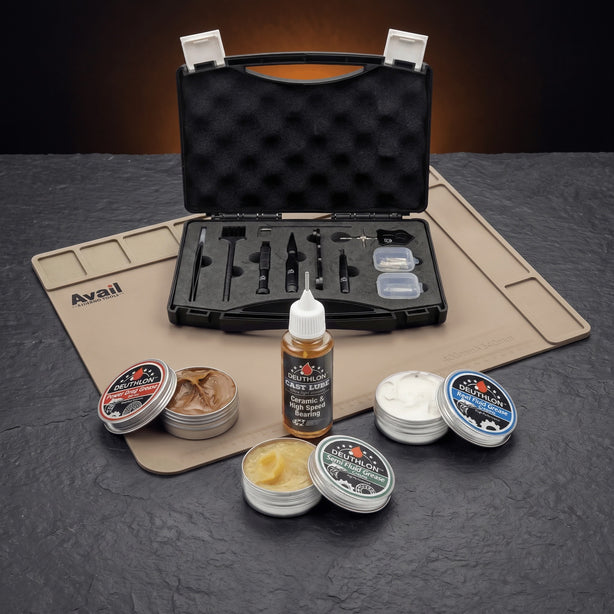 Pro Maintenance Kit: tool case, maintenance mat, three greases and cast lube oil